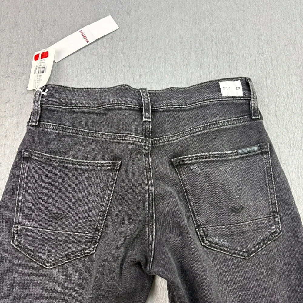 Hudson Jeans Mens‎ 29x33 Black Ethan Biker Skinny Distressed Denim Stretch NEW